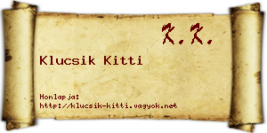 Klucsik Kitti névjegykártya
